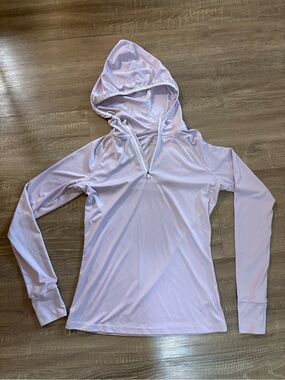 Women's Light Pale Pink Long Sleeve Hooded Sunshirt